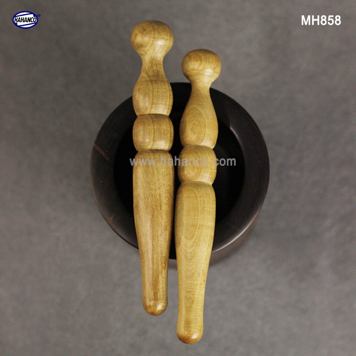 Combo 2 cây ấn huyệt bằng gỗ thơm -hình con sâu giúp đả thông kinh mạch và lưu thông khí huyết - MH858 - HAHANCO