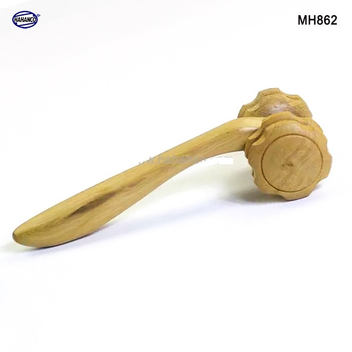 Cây lăn massage toàn thân 2 bánh gai đôi đa năng bằng gỗ thơm chăm sóc sức khỏe /HAHANCO