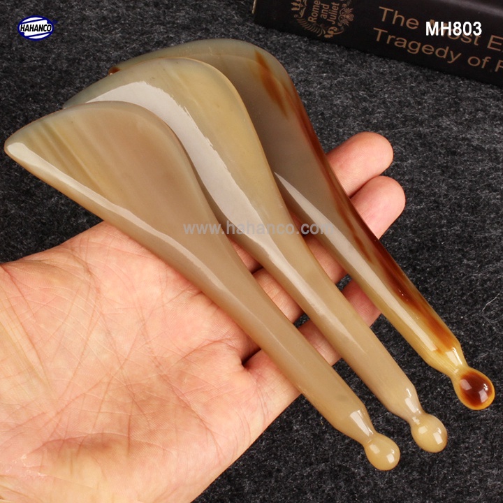 Dụng cụ massage ấn huyệt bằng sừng đầu vát HAHANCO MH803 đánh bay vết nhăn da mặt không cần dùng kem dưỡng