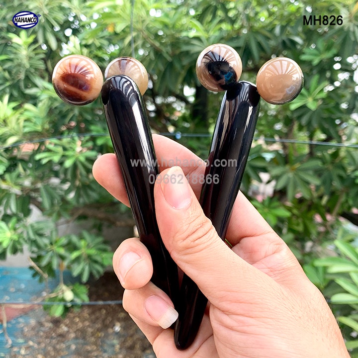 Cây lăn massage 3D nâng cơ mặt và body bằng sừng không tĩnh điện -  HAHANCO MH826