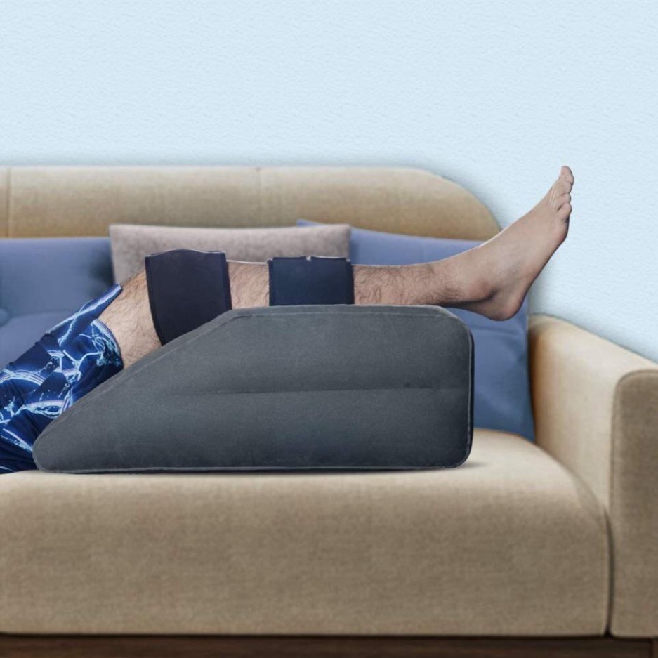 Gối kê chân chống suy giãn tĩnh mạch Hàng Cao Cấp - Bơm hơi tiện lợi mang theo người - màu ngẫu nhiên