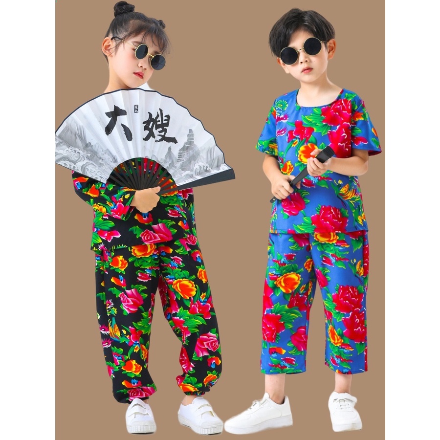 Northeast Bộ Đồ Ngắn Tay In Hoa Lớn Phong Cách hip hop Thời Trang Mùa Hè Cho Phù Dâu / Tiệc Tùng