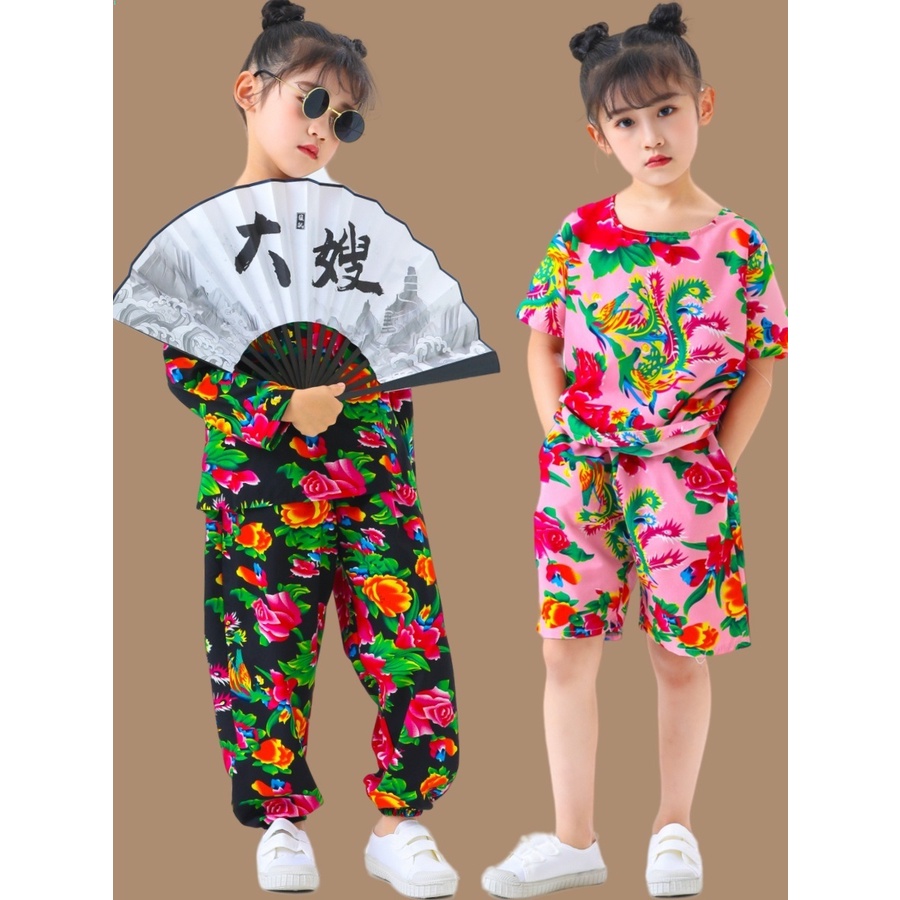 Northeast Bộ Đồ Ngắn Tay In Hoa Lớn Phong Cách hip hop Thời Trang Mùa Hè Cho Phù Dâu / Tiệc Tùng