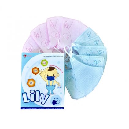 Hộp 10 cái khẩu trang em bé, trẻ em 5D Mask Kids Lily hoặc KF94 trẻ em Hàn Quốc - KN95 trẻ em  - Màu ngẫu nhiên