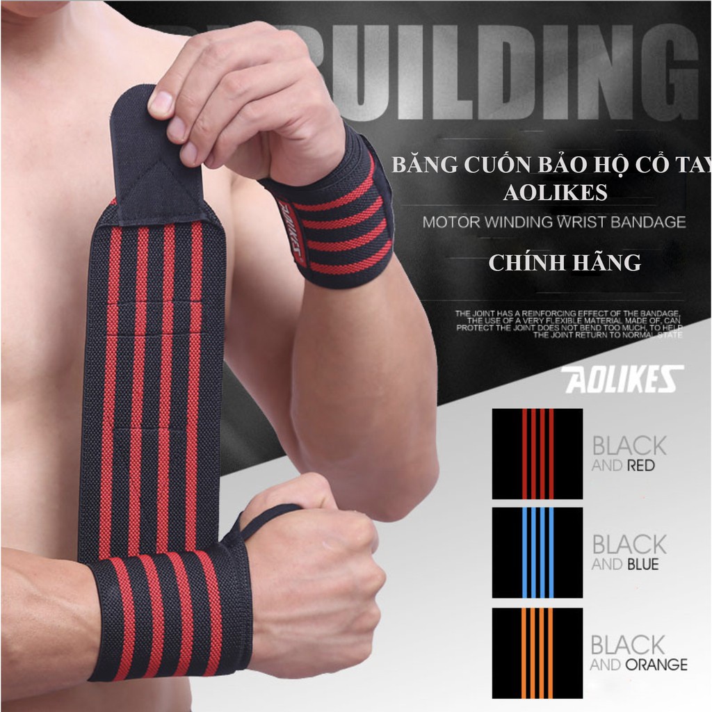 DÂY QUẤN BẢO HỘ CỔ TAY CHÍNH HÃNG AOLIKES - AL1538 - màu ngẫu nhiên