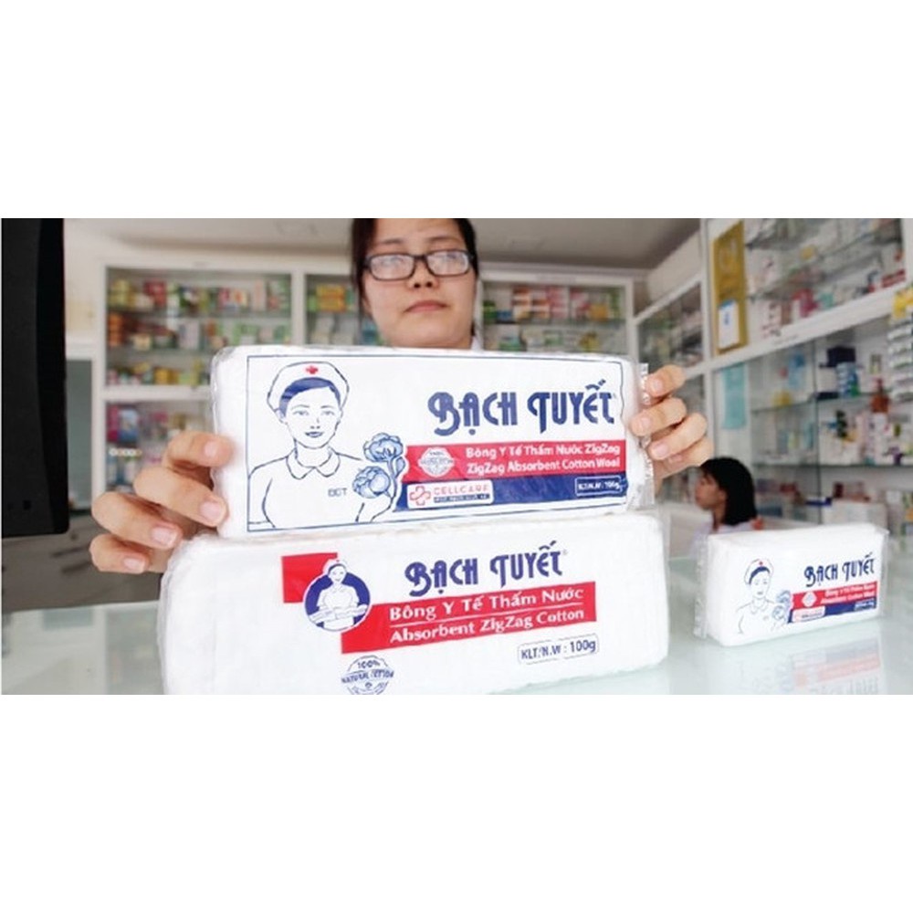 BÔNG GÒN Y TẾ ZIGZAG 100GR BẠCH TUYẾT