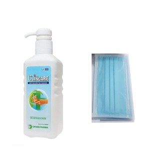 Nước rửa tay khô Clincare 500ml tặng kèm 5 cái khẩu trang y tế 4 lớp