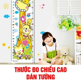 Thước Decal Dán Tường Hình Ngộ Nghĩnh Đo Chiều Cao Của Bé