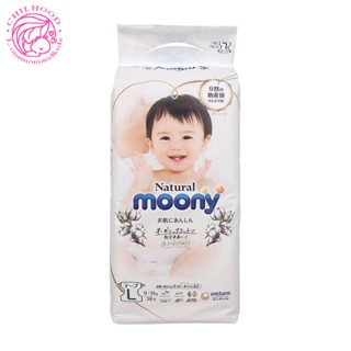 Bỉm tã dán Moony Natural size L 38 miếng 9-14kg