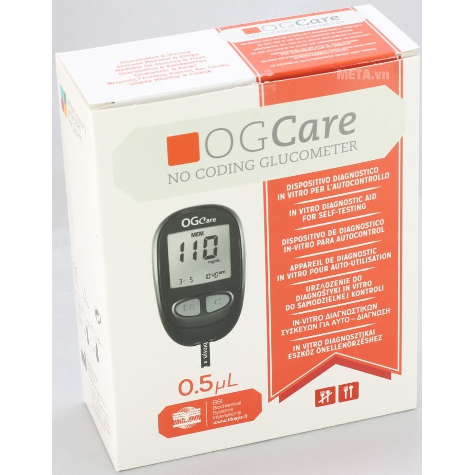 Máy đo đường huyết OGCare. + Tặng 50 que thử đường