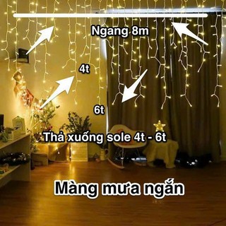 Dây led màn mưa 6m / 8m thả xuống 60cm