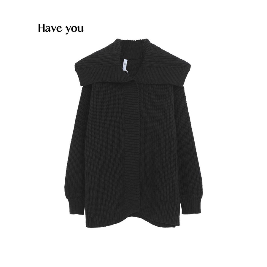 Đen Áo Khoác Len cardigan Tay Dài Dáng Rộng Thời Trang Mùa Thu 2023 Cho Bạn Gái