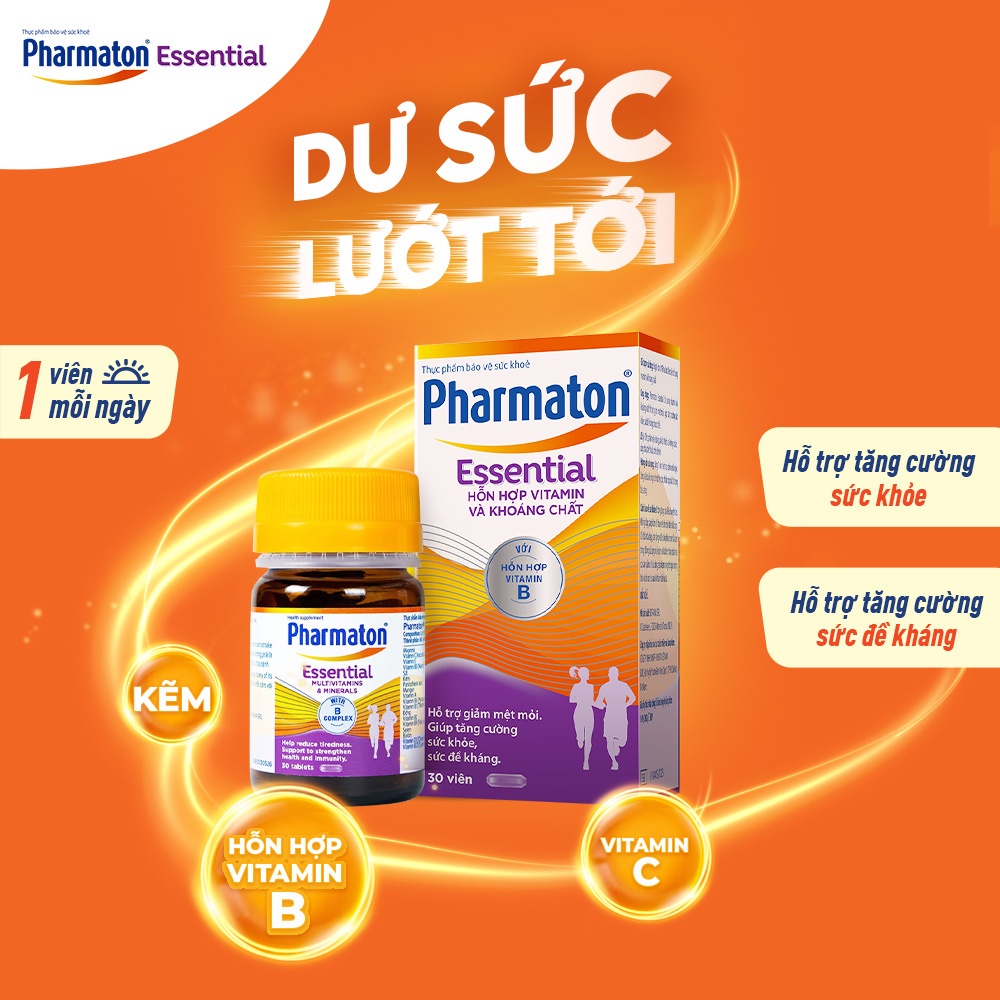 Bộ 2 Lọ Thực Phẩm Bảo Vệ Sức Khỏe Pharmaton Energy + Essential 30 Viên/Lọ