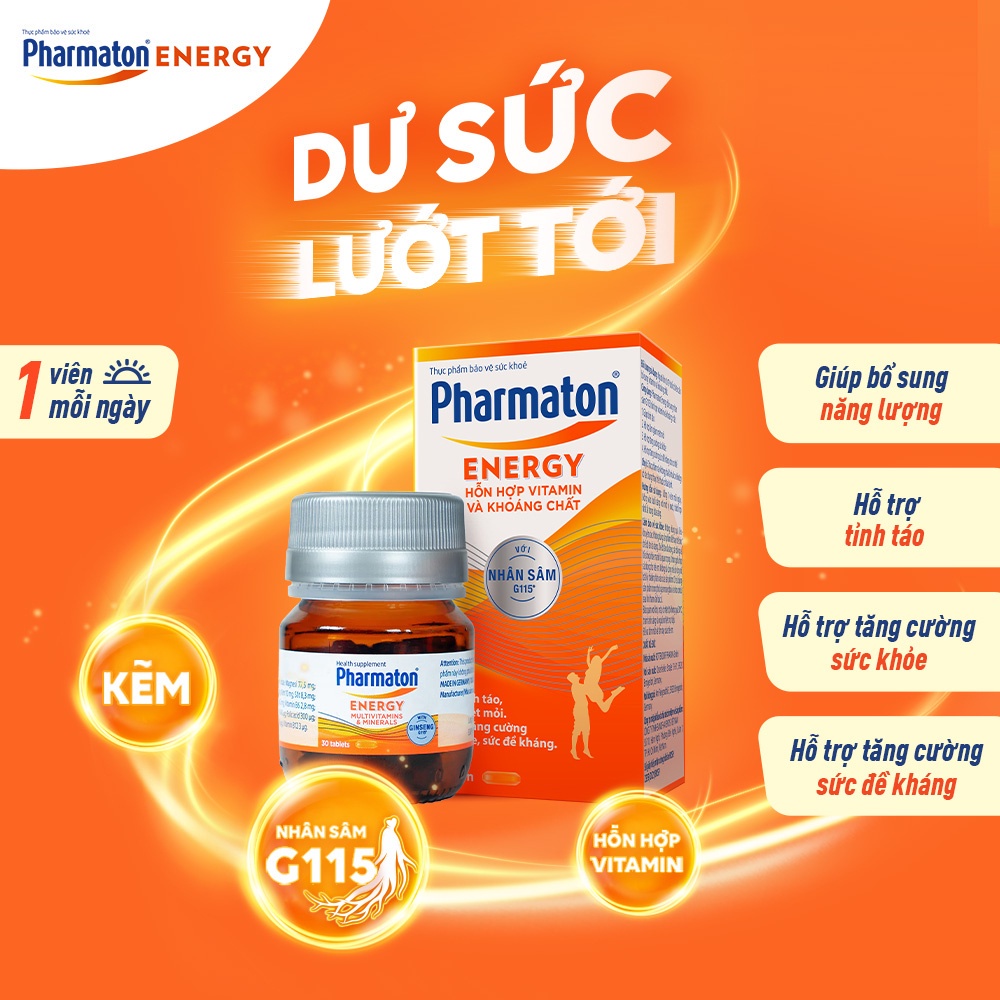 Bộ 2 Lọ Thực Phẩm Bảo Vệ Sức Khỏe Pharmaton Energy + Essential 30 Viên/Lọ