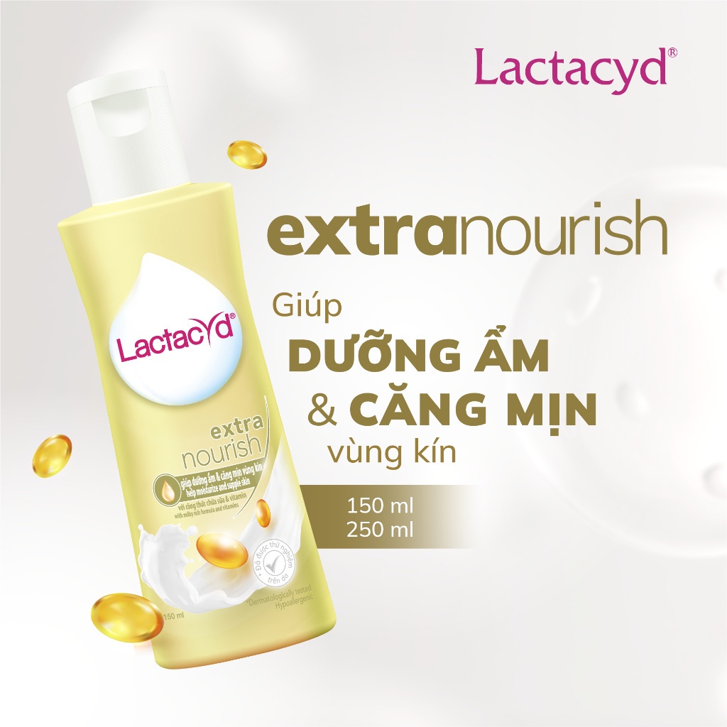 Bộ 3 Dung Dịch Vệ Sinh Phụ Nữ Lactacyd Extra Nourish Dưỡng Ẩm và Căng Mịn 250ml/chai