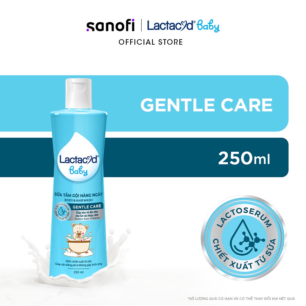 Sữa Tắm Gội Trẻ Em Lactacyd Baby Gentle Care Bảo Vệ Dịu Nhẹ Cho Làn Da Nhạy Cảm 250ml