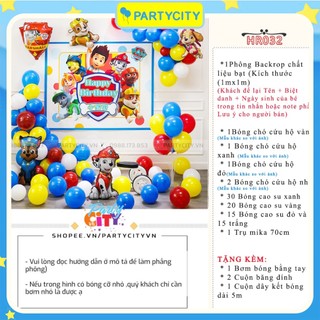 Set trang trí sinh nhật chó cứu hộ