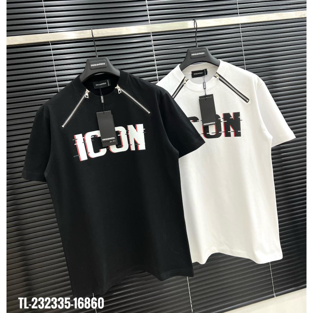 Áo Phông Nam Nữ Dsquared2 ICON Phối 2 Khoá Zip. Áo Thun Nam Nữ Unisex Hottrend boy phố