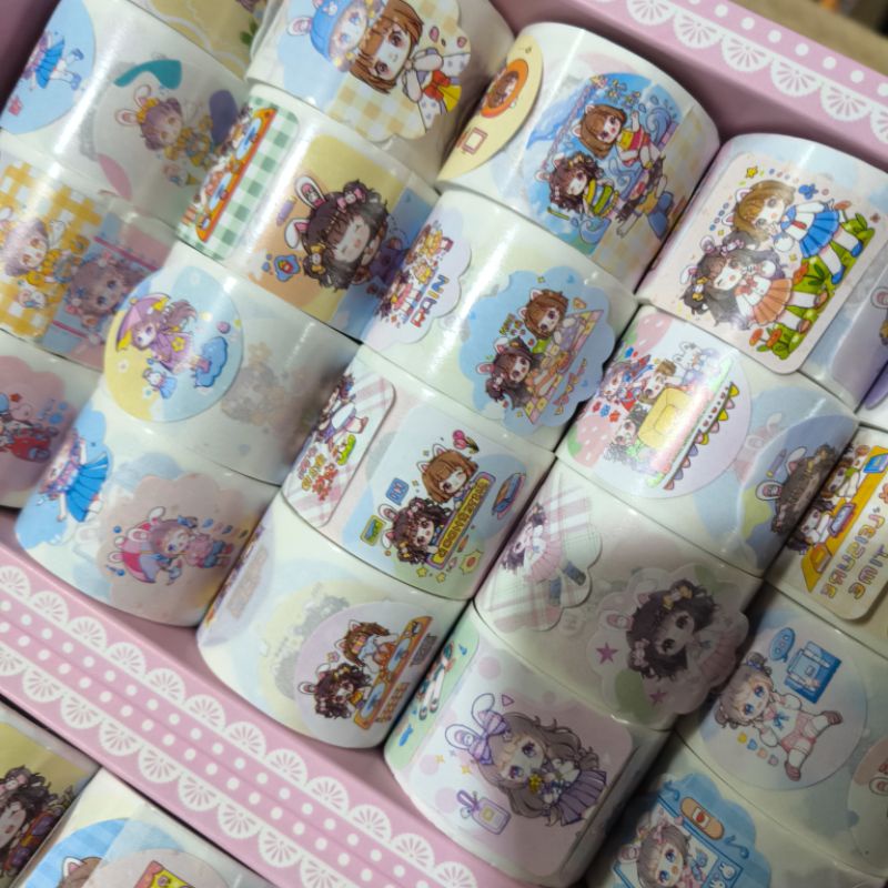 Hộp 24 cuộn nhãn dán sticker đáng yêu các hình