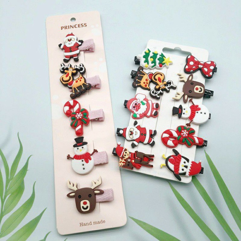 Set 10 kẹp tóc ông già noen cho bé phong cách hàn quốc🍀FREESHIP🍀Set Kẹp Tóc Nhiều Hình Kute Cho Bé Gái Dễ Thương