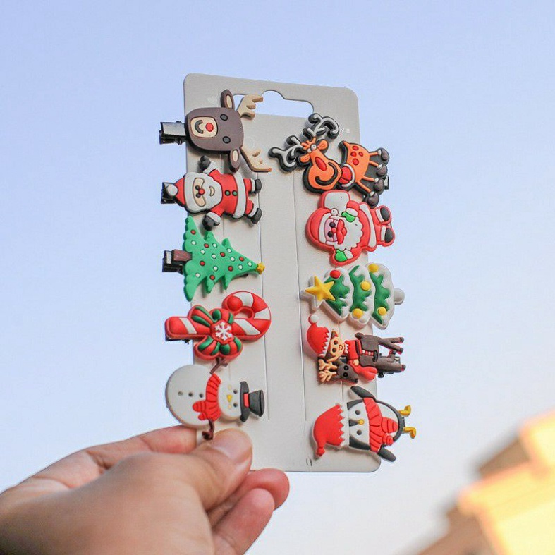 Set 10 kẹp tóc ông già noen cho bé phong cách hàn quốc🍀FREESHIP🍀Set Kẹp Tóc Nhiều Hình Kute Cho Bé Gái Dễ Thương