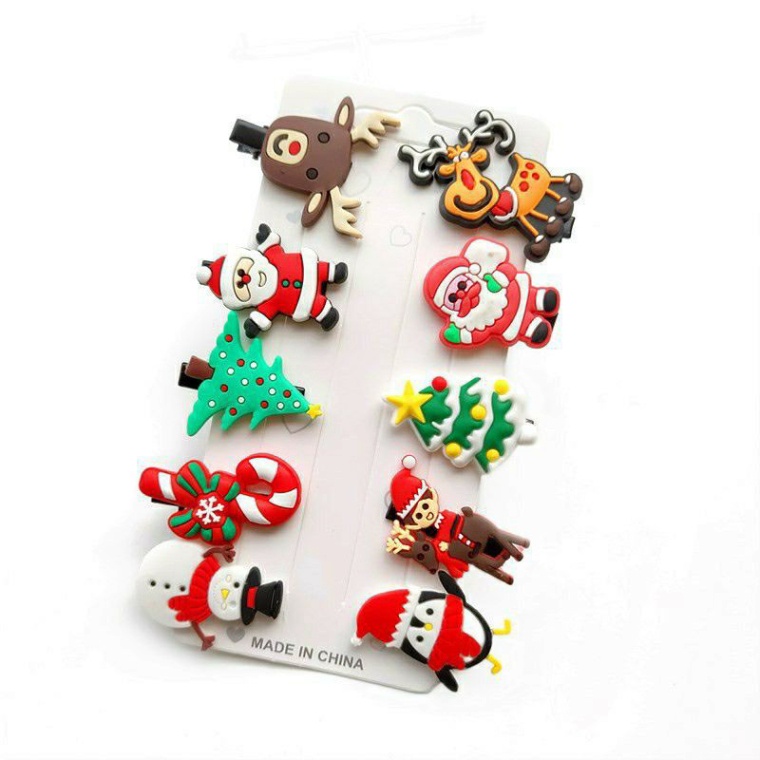 Set 10 kẹp tóc ông già noen cho bé phong cách hàn quốc🍀FREESHIP🍀Set Kẹp Tóc Nhiều Hình Kute Cho Bé Gái Dễ Thương