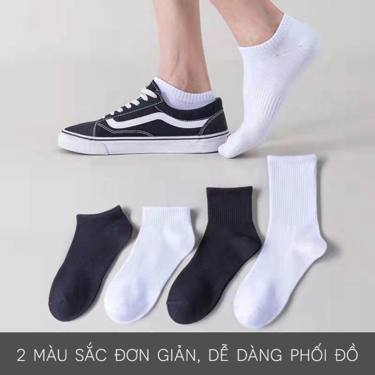 Tất vớ nam nữ chất liệu vải Hàn Quốc co giãn bốn chiều, phong cách đơn giản, chống hôi chân - Ekiu Shop
