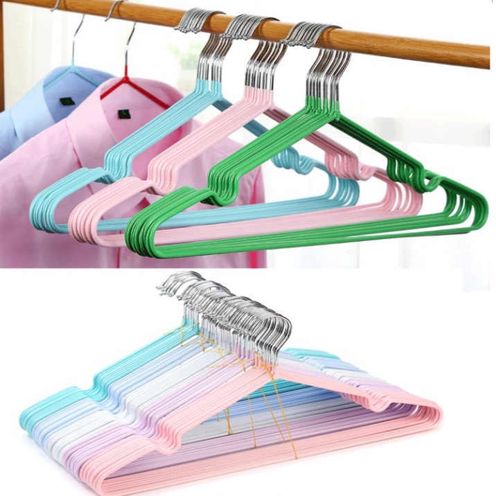 Set 10 Móc treo quần áo nhôm bọc nhựa Người lớn / Trẻ em Fashinrandy