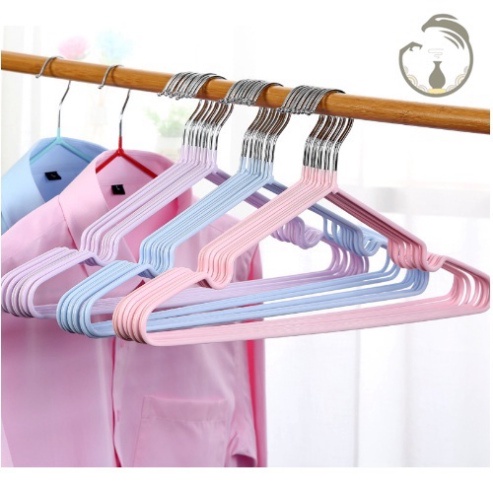 Set 10 Móc treo quần áo nhôm bọc nhựa Người lớn / Trẻ em Fashinrandy