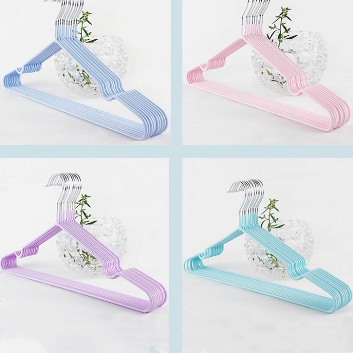 Set 10 Móc treo quần áo nhôm bọc nhựa Người lớn / Trẻ em Fashinrandy
