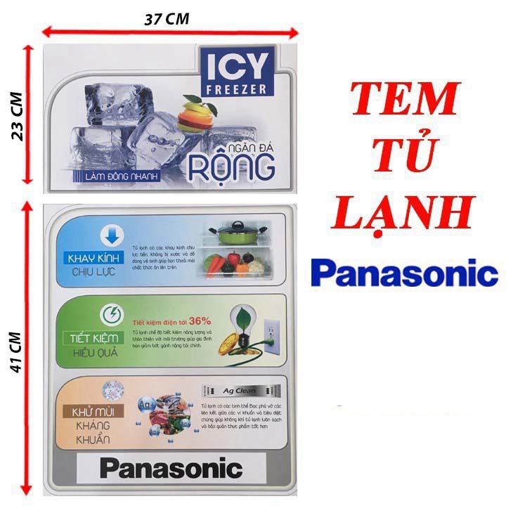 [CN HCM] Miếng dán tủ lạnh PANASONIC, tem trang trí tủ lạnh PANASONIC mẫu 2