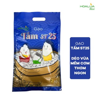 Gạo tấm st25 hoalua rice túi 2kg - dẻo mềm, thơm ngon