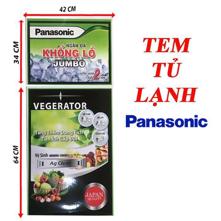 [CN HCM] Miếng dán tủ lạnh PANASONIC, tem dán trang trí tủ lạnh PANASONIC