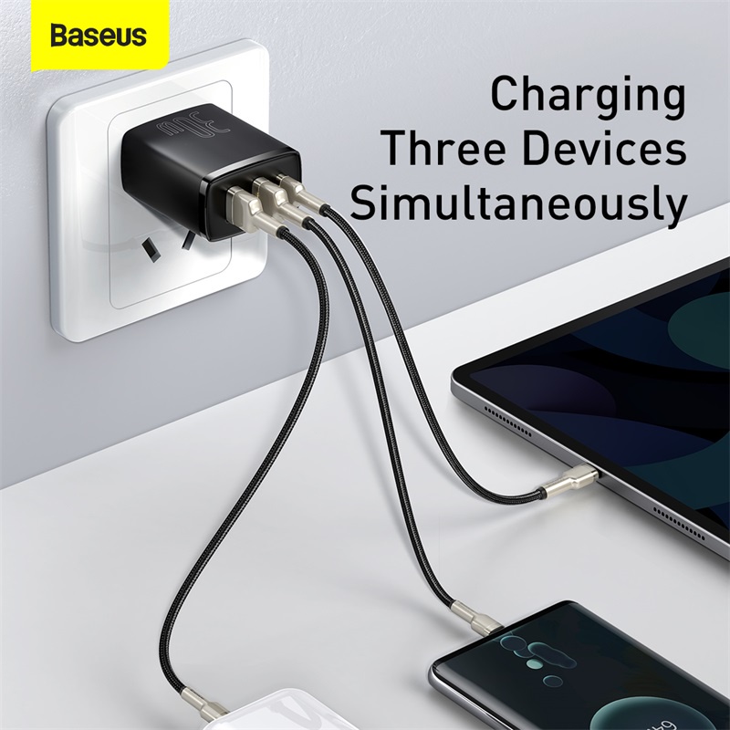 Củ sạc nhanh Baseus 30W PD USB Type C cho iPhone 15 14 13 12 Pro Max 11 Mini 8 Plus