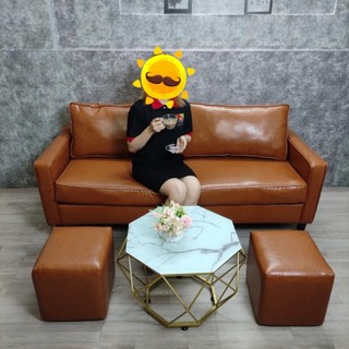 Sofa da bò, sofa da nâu đặt phòng tiếp khách cao cấp - BH 12 tháng tương hỗ mang lên chung cư