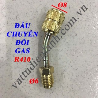 Đầu chuyển đổi gas R410A, đầu đực phi 6 chuyển sang đầu cái phi 8