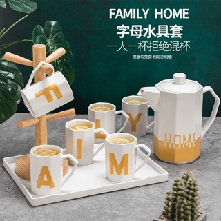 Bộ 6 cốc uống nước bằng gốm chịu nhiệt độ cao phong cách bắc âu