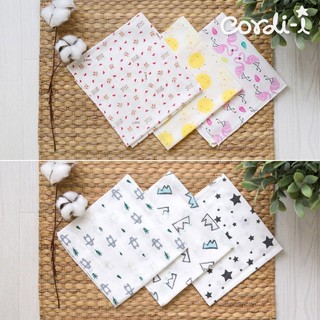 Cordi-i Set 10 Khăn Tay Bằng Tre 5 Thiết Kế Hàn Quốc Cho Bé