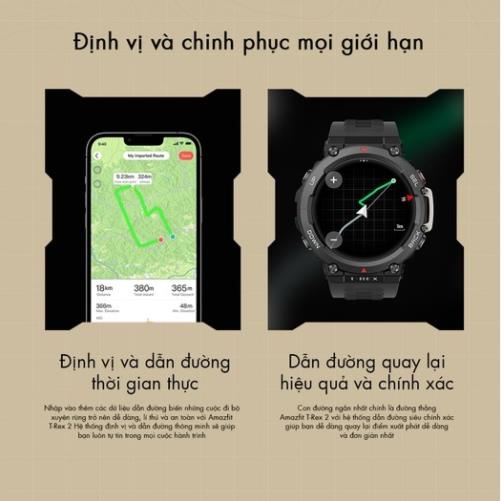 Đồng Hồ Đeo Tay Thông Minh Amazfit T-Rex 2 - Hàng Quốc Tế - Bảo Hành 12 Tháng