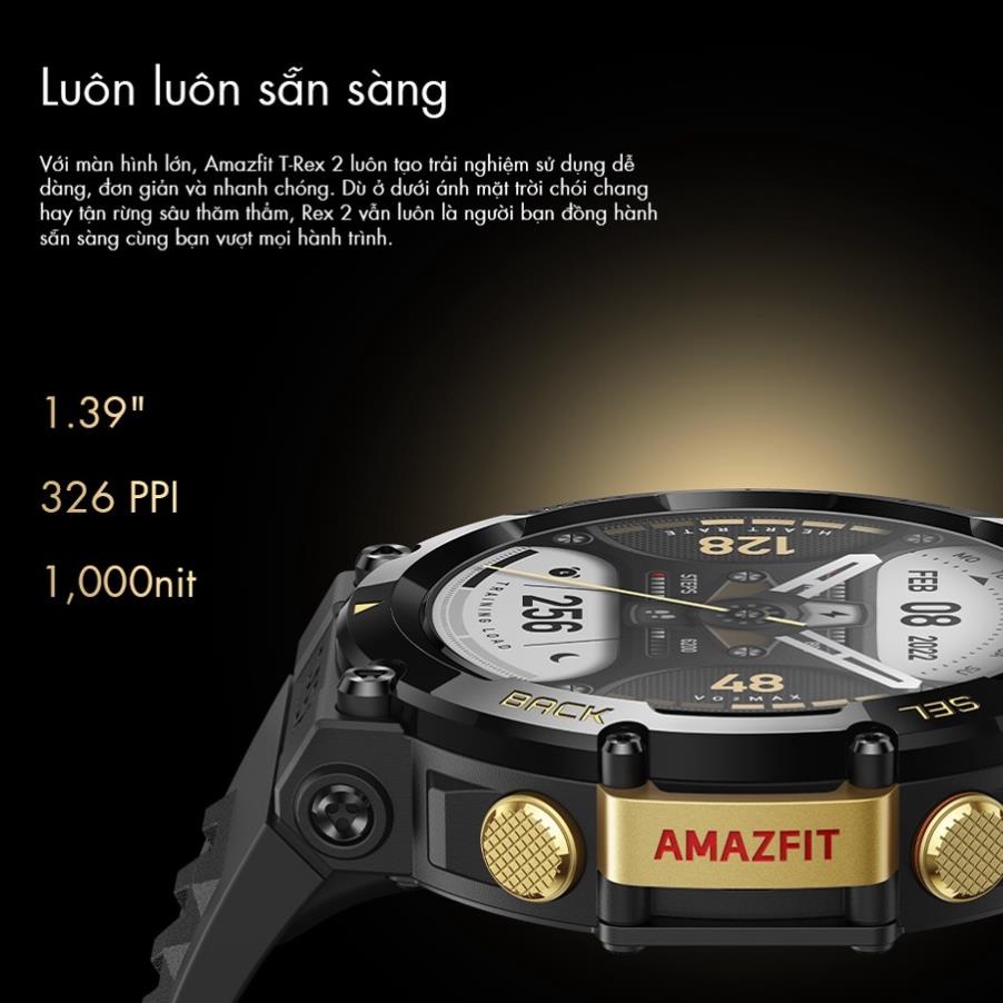 Đồng Hồ Đeo Tay Thông Minh Amazfit T-Rex 2 - Hàng Quốc Tế - Bảo Hành 12 Tháng