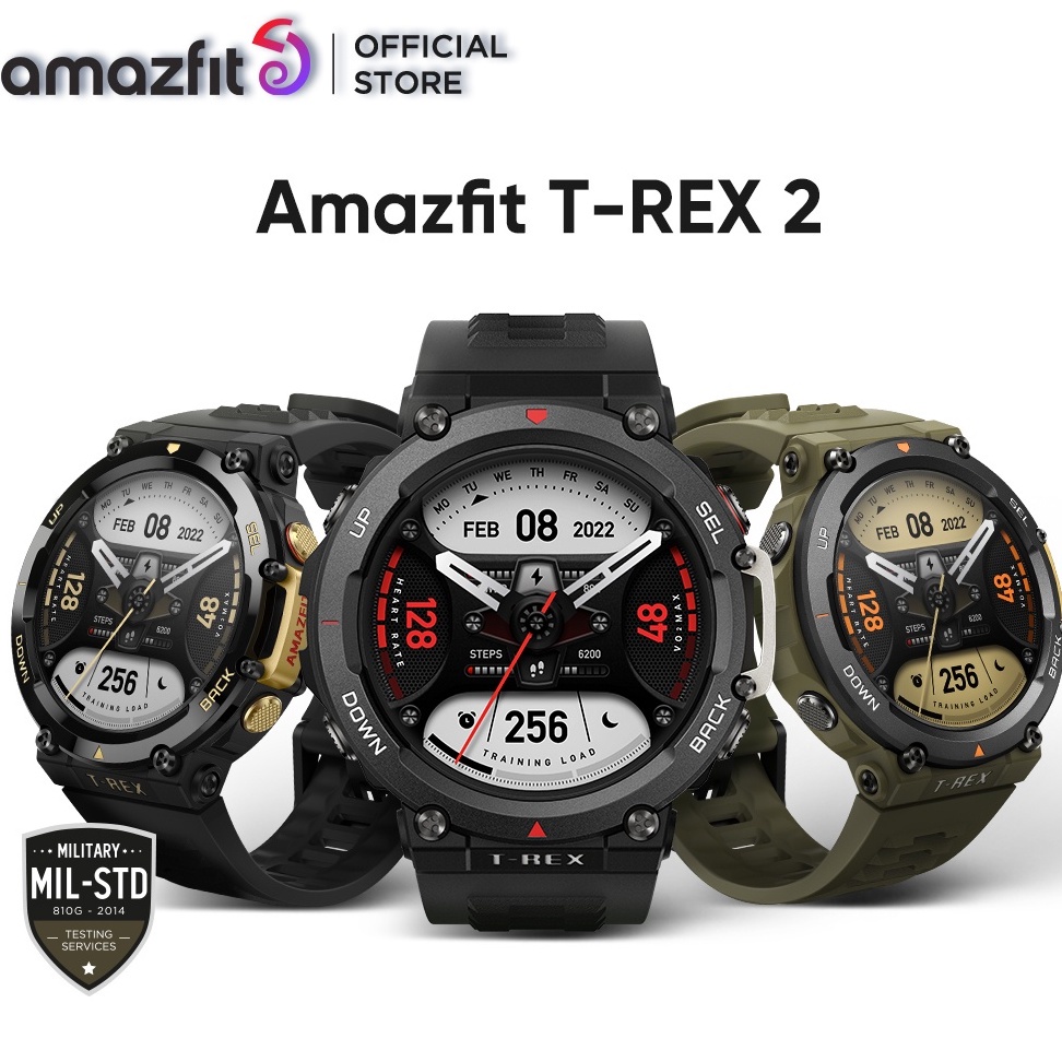 Đồng Hồ Đeo Tay Thông Minh Amazfit T-Rex 2 - Hàng Quốc Tế - Bảo Hành 12 Tháng