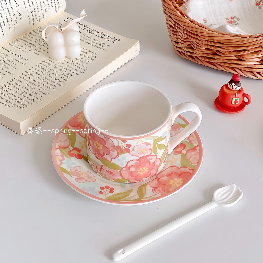 Mới Bộ Tách Cà Phê Bằng Sứ Cao Cấp Kèm Hộp Quà Tặng