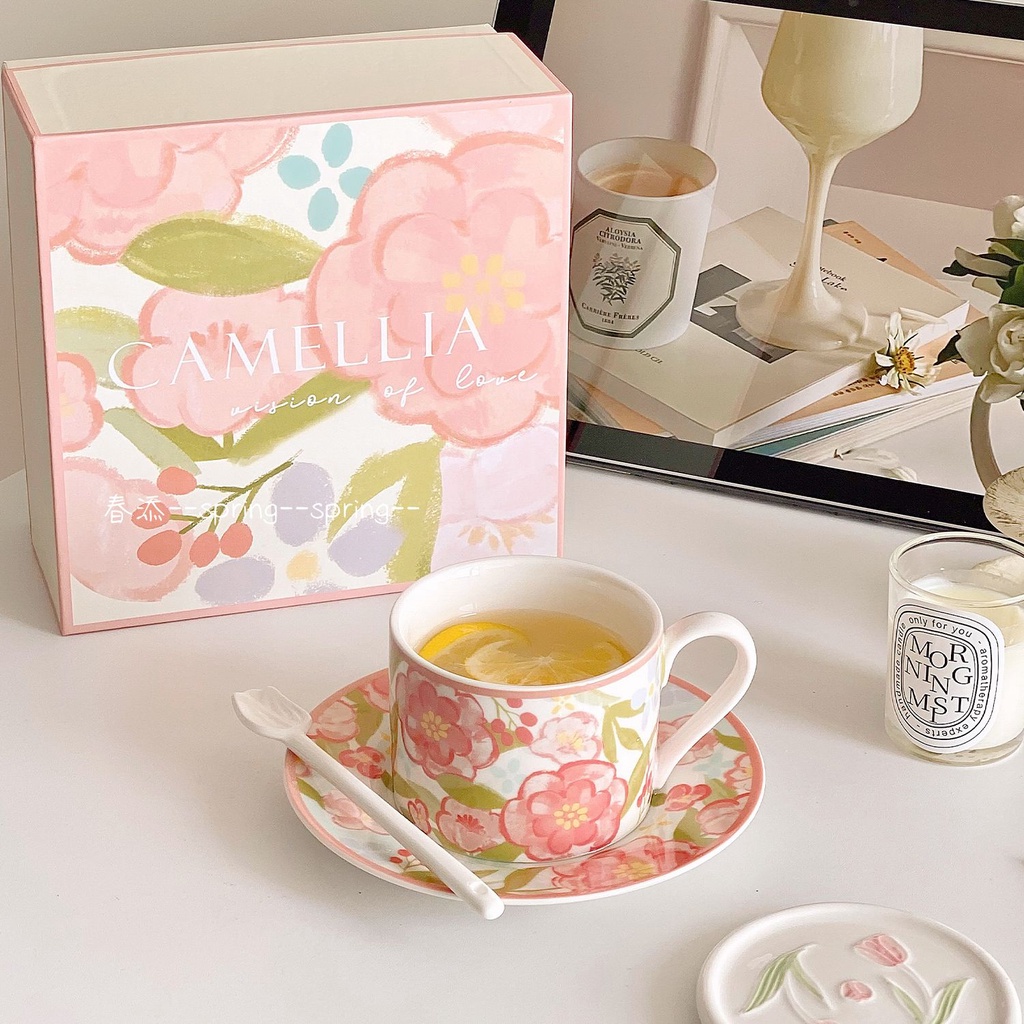 Mới Bộ Tách Cà Phê Bằng Sứ Cao Cấp Kèm Hộp Quà Tặng