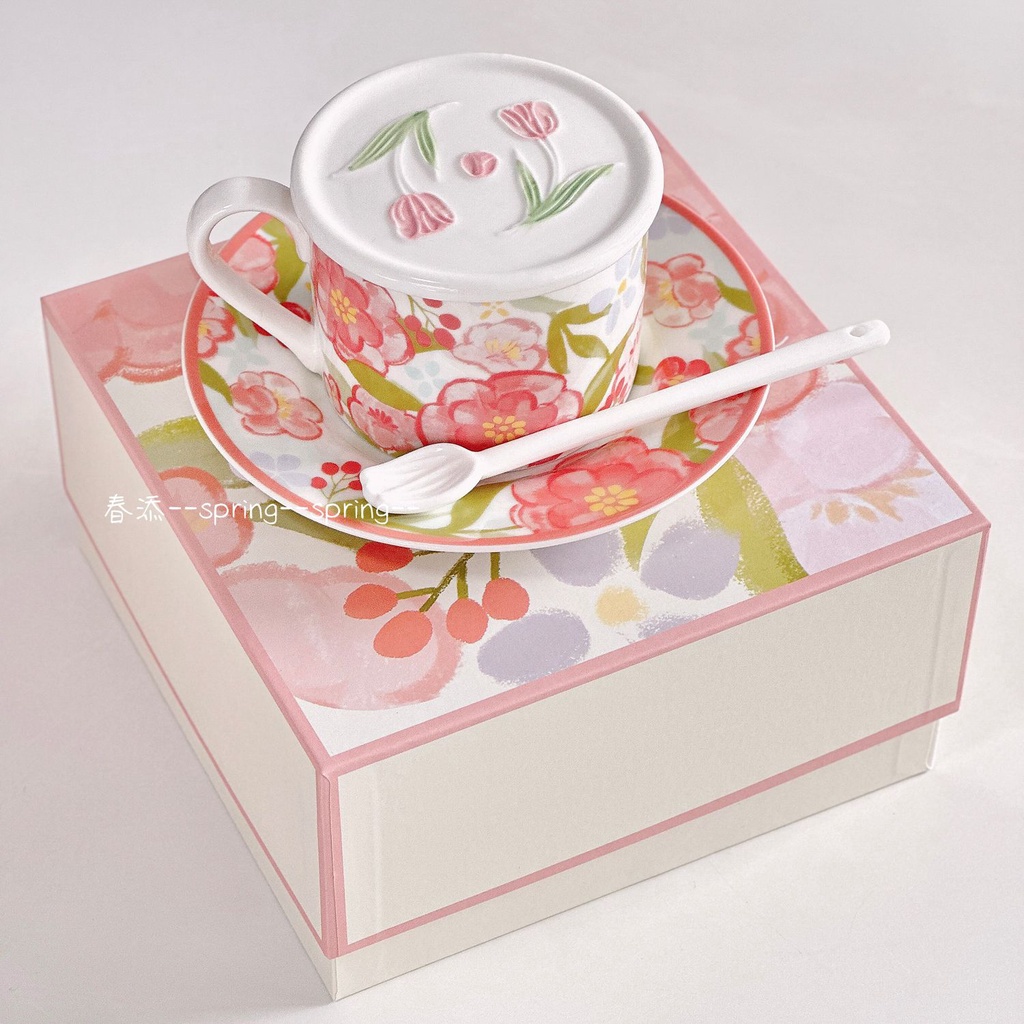 Mới Bộ Tách Cà Phê Bằng Sứ Cao Cấp Kèm Hộp Quà Tặng