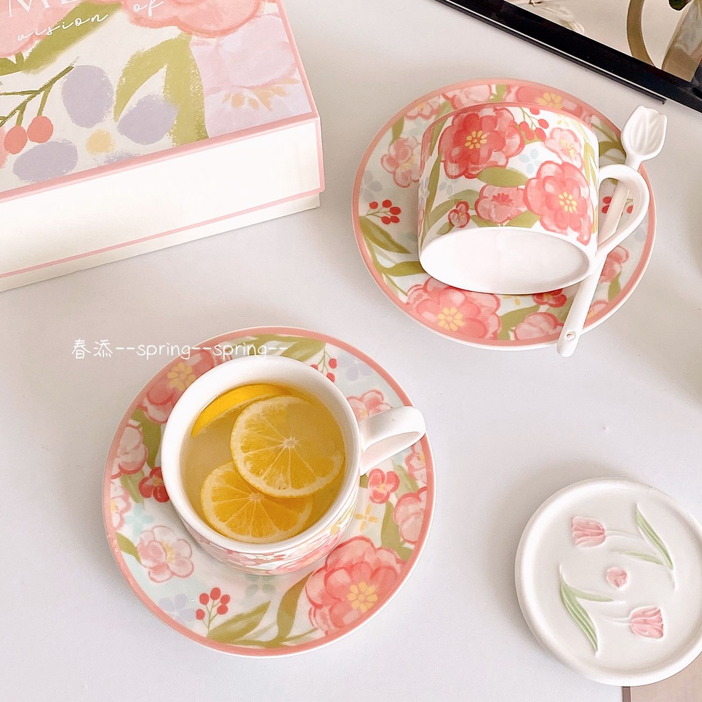 Mới Bộ Tách Cà Phê Bằng Sứ Cao Cấp Kèm Hộp Quà Tặng