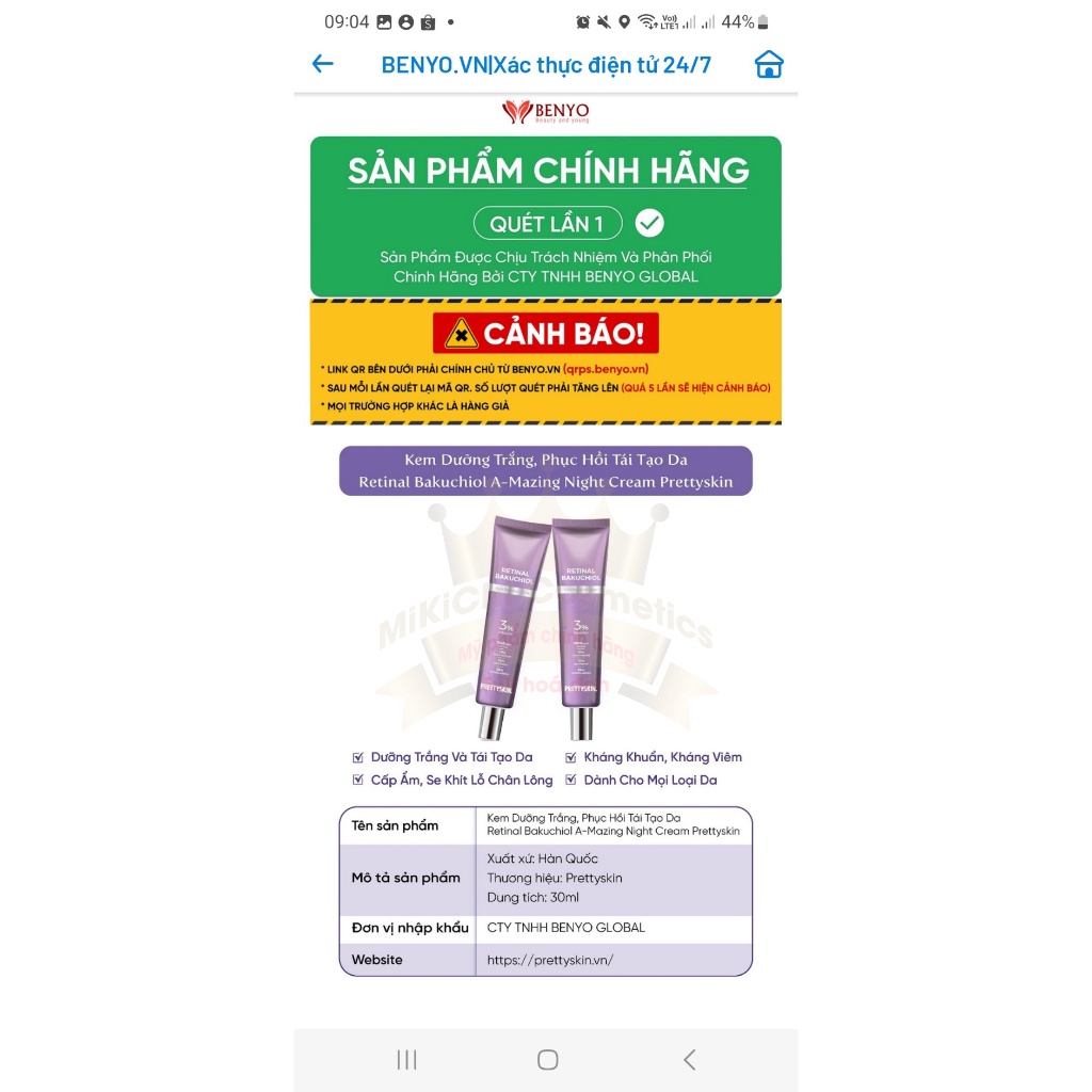 Kem dưỡng Retinal Prettyskin 30ml Hàn Quốc phiên bản mới có hóa đơn GTGT