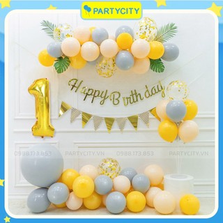 Set trang trí sinh nhật, trang trí thôi nôi, đầy tháng bé trai bé gái màu pastel PARTY CITY PC002