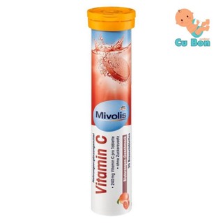  Viên sủi Vitamin C Mivolis Đức Hương cam giúp nâng cao sức đề kháng duy trì hệ miễn dịch tự nhiên hộp 20 viên  - LaLa 