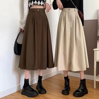 Chân Váy Len Dáng Chữ a Lưng Cao Xếp Ly Phối Túi Thời Trang Thu Đông Cho Nữ