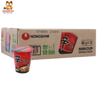 (Thùng 12 Ly) Mì Cay Nongshim Shincup Ly [농심] 신라면 컵 68g - Date 12 Tháng